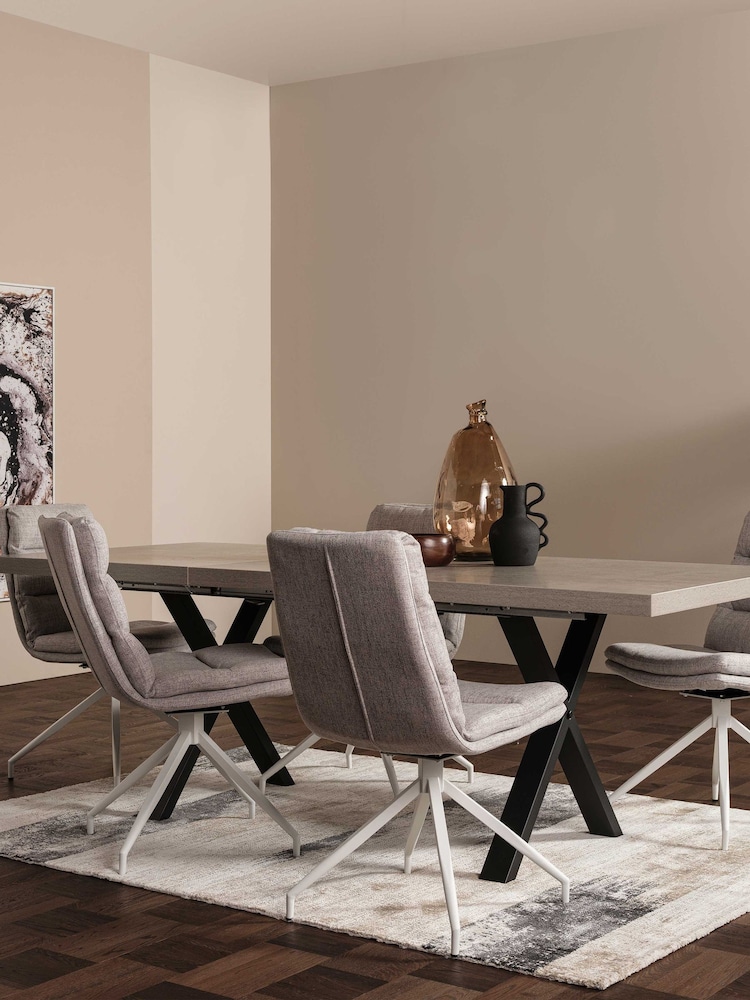 Barker and Stonehouse Grey Eero Fabric Swivel Dining Chair - Image 1 of 6