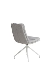 Barker and Stonehouse Grey Eero Fabric Swivel Dining Chair - Image 4 of 6