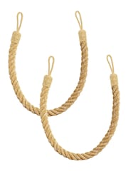 Laura Ashley Gold Set of Two Felton Rope Tie Backs - Image 3 of 3