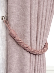 Laura Ashley Blush Pink Set of Two Felton Rope Tie Backs - Image 1 of 3