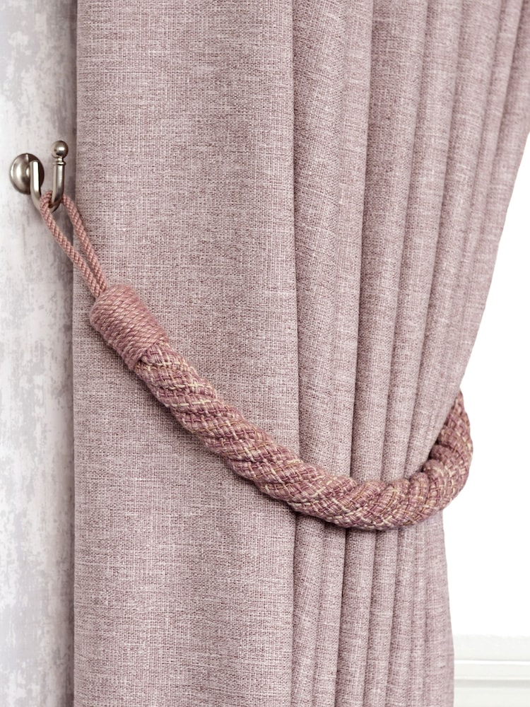 Laura Ashley Blush Pink Set of Two Felton Rope Tie Backs - Image 1 of 3