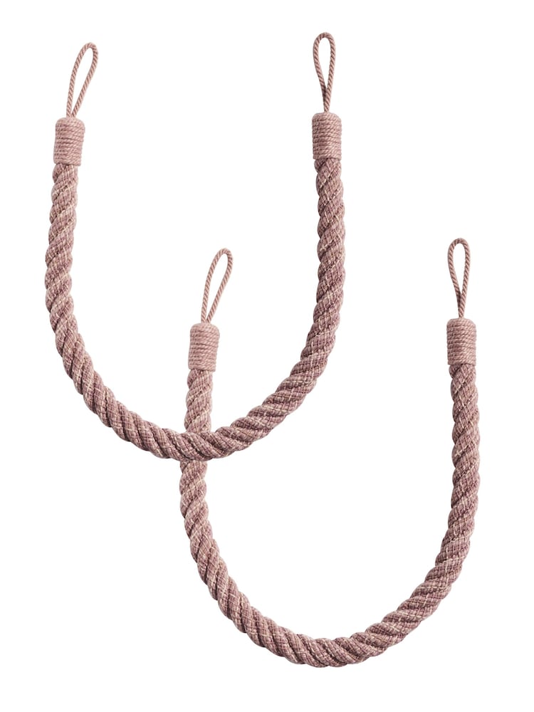 Laura Ashley Blush Pink Set of Two Felton Rope Tie Backs - Image 3 of 3