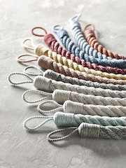 Laura Ashley Pale Steel Grey Set of Two Felton Rope Tie Backs - Image 2 of 3