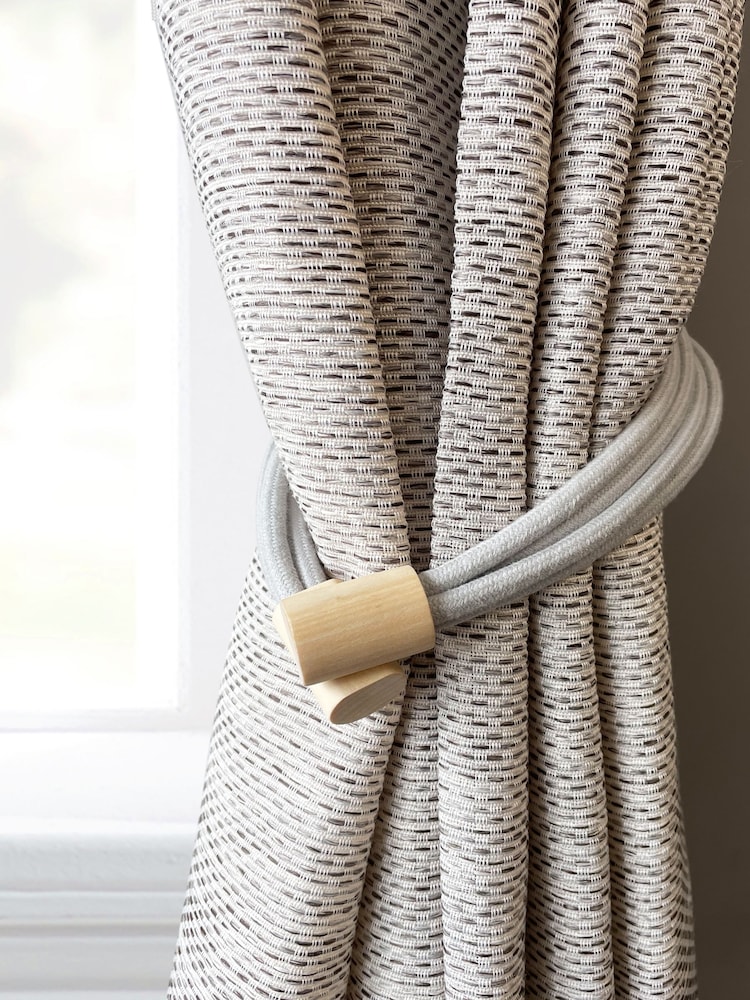 Laura Ashley Grey Set of Two Adelie Magnetic Tiebacks - Image 1 of 3