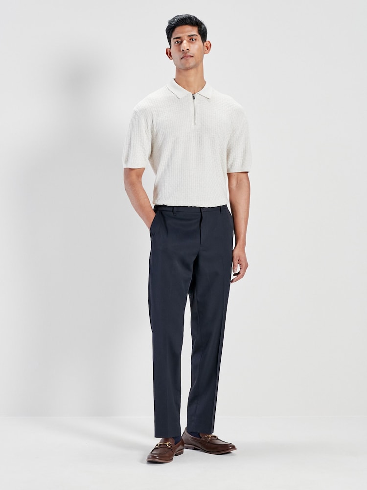 Navy Blue Smart Twill Joggers - Image 2 of 8