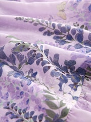 Lilac Purple Floral Kew Collection Long Sleeve Wrap Mini Dress - Image 5 of 5