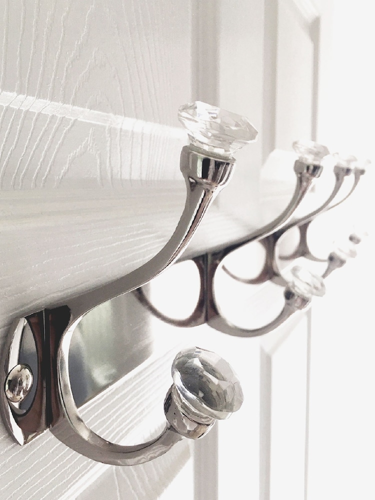 Laura Ashley Chrome Frances 4 Peg Coat Hook Holdbacks - Image 3 of 4