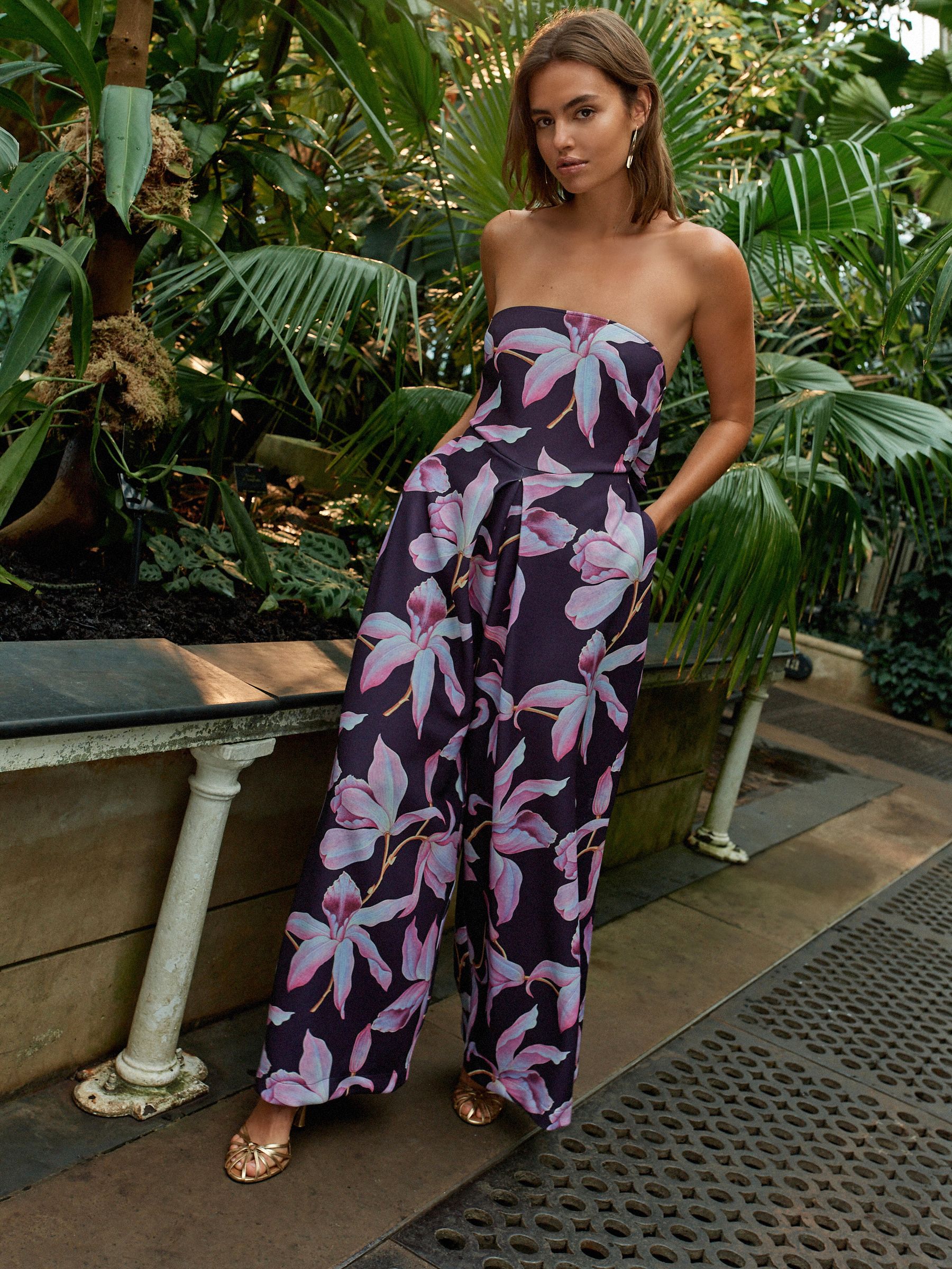Floral bandeau jumpsuit store