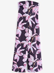 Navy Blue/Pink Floral Kew Collection Bandeau Jumpsuit - Image 6 of 7