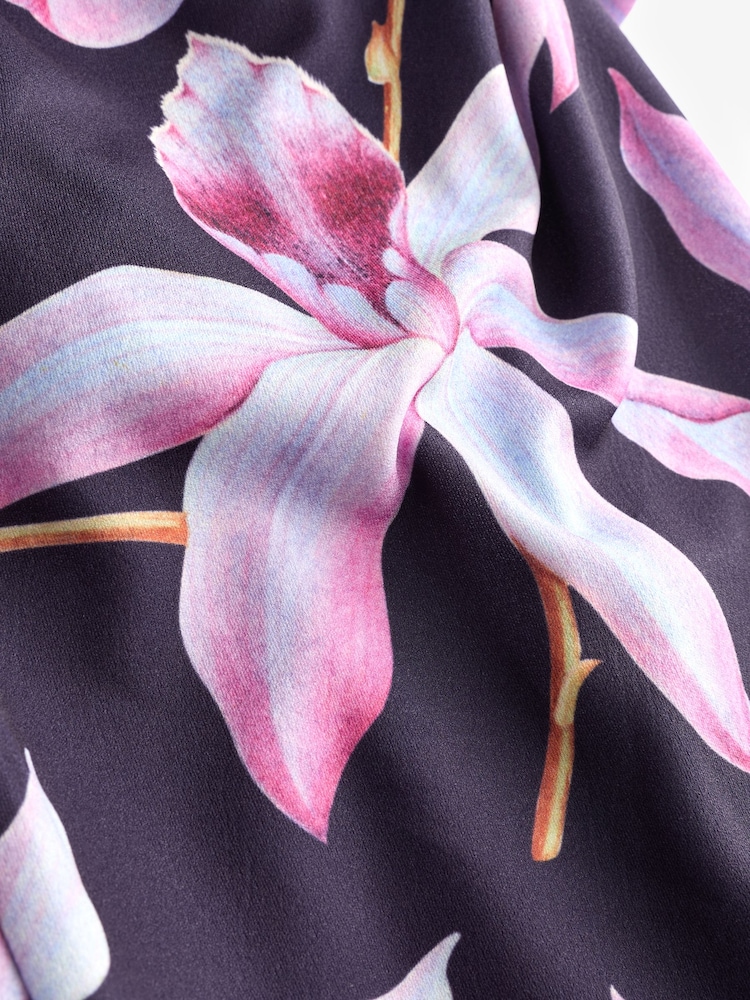 Navy Blue/Pink Floral Kew Collection Bandeau Jumpsuit - Image 7 of 7