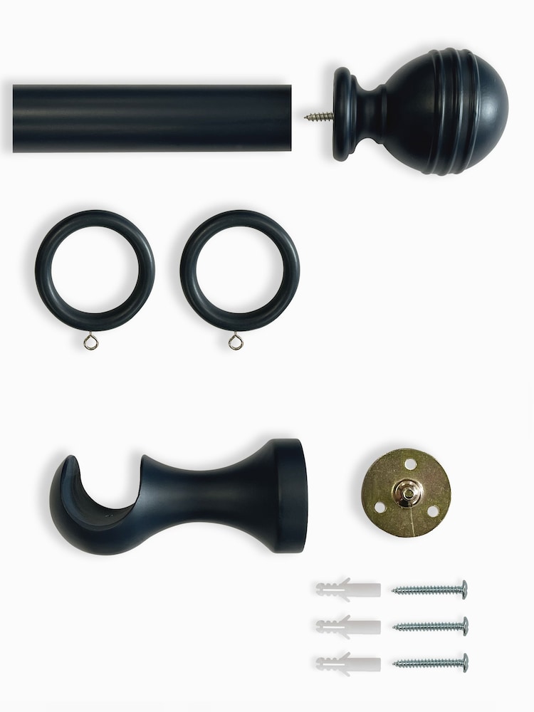 Laura Ashley Black Haywood Curtain Pole - Image 4 of 4