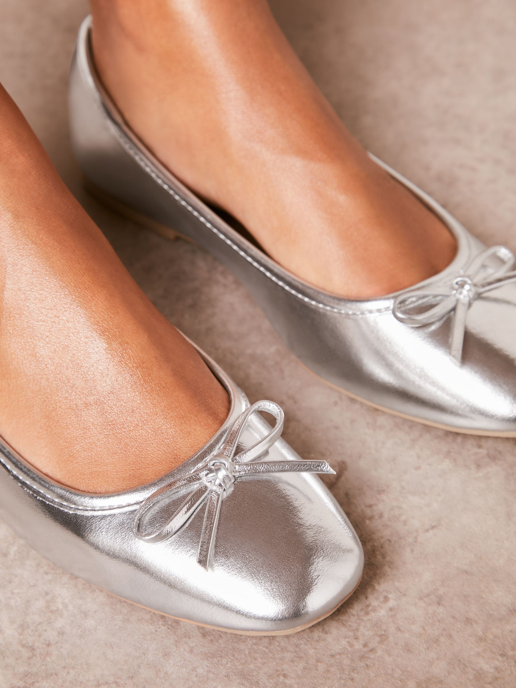 Wide fit silver ballet pumps outlet