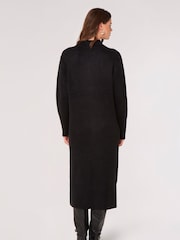 Apricot Black Chunky Knit High Neck Midi Dress - Image 2 of 4