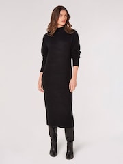 Apricot Black Chunky Knit High Neck Midi Dress - Image 3 of 4