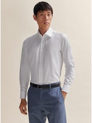 BOSS White Regular-Fit Shirt in Easy-Iron Oxford Stretch Cotton - Image 1 of 4