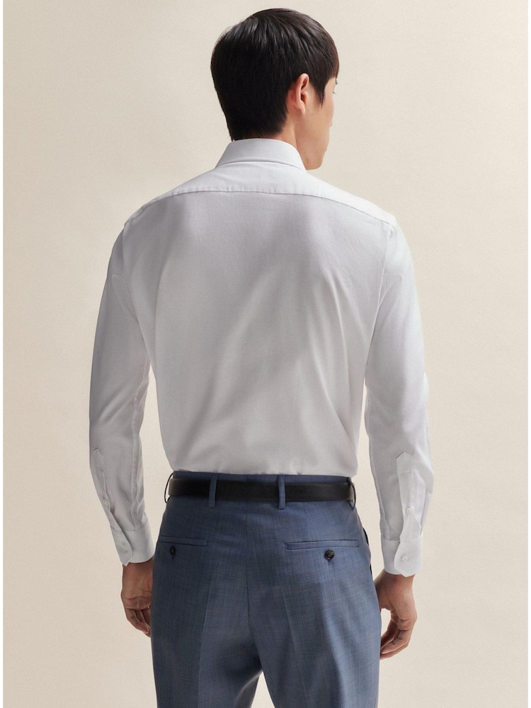 BOSS White Regular-Fit Shirt in Easy-Iron Oxford Stretch Cotton - Image 2 of 4
