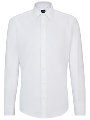 BOSS White Regular-Fit Shirt in Easy-Iron Oxford Stretch Cotton - Image 4 of 4