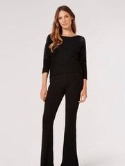 Apricot Black Shoulder Studs Lace Batwing Jumper - Image 3 of 4
