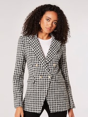 Apricot Black Dogtooth Asym Blazer - Image 2 of 6