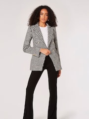Apricot Black Dogtooth Asym Blazer - Image 4 of 6