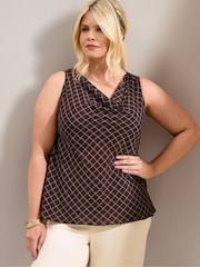 Live Unlimited Brown Check Sleeveless Tunic - Image 2 of 5