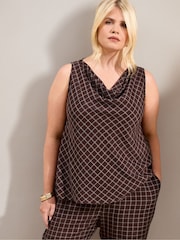 Live Unlimited Brown Check Sleeveless Tunic - Image 3 of 5