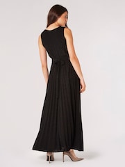 Apricot Black Sparkle Pleated Maxi Dress - Image 2 of 5