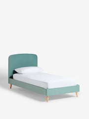 Soft Velvet Slate Teal Blue Kids Matson Standard Upholstered Bed - Image 2 of 2
