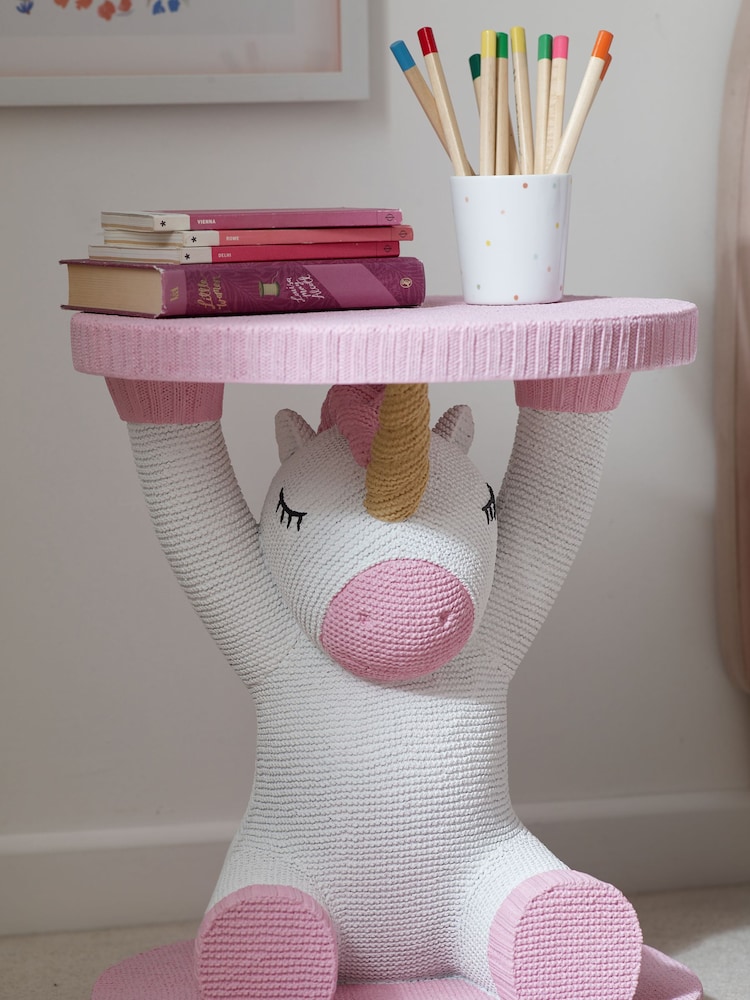Pink Unicorn Kids Bedside Table - Image 2 of 5