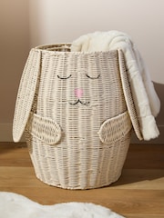 White Bunny Kids Storage Basket Bedside Table - Image 2 of 6