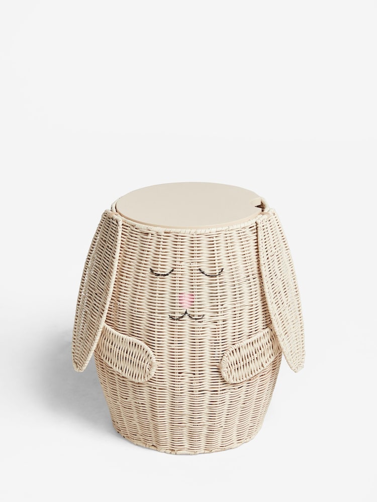 White Bunny Kids Storage Basket Bedside Table - Image 6 of 6 White Bunny Kids Storage Basket Bedside Table - Image 6 of 6