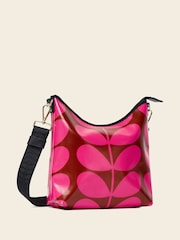 Orla Kiely Pink Carry Cross-Body 100% Cotton Bag - Image 2 of 4