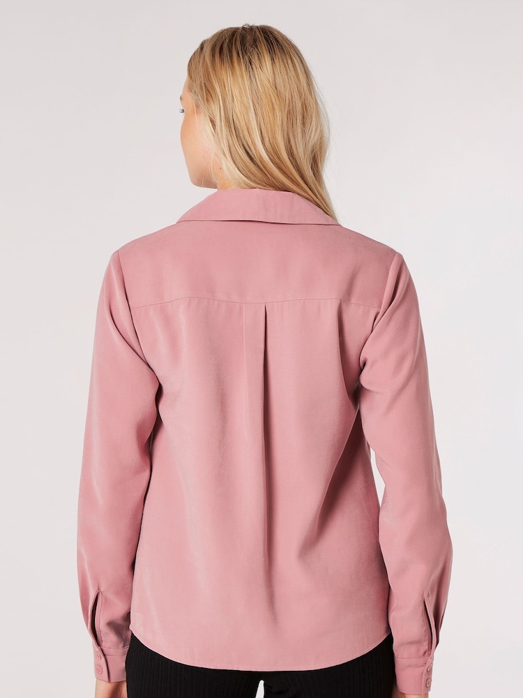 Apricot Purple Twill Zip Detail Cargo Top - Image 2 of 4