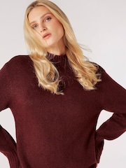 Apricot Red Chunky Knit High Neck Midi Dress - Image 5 of 5