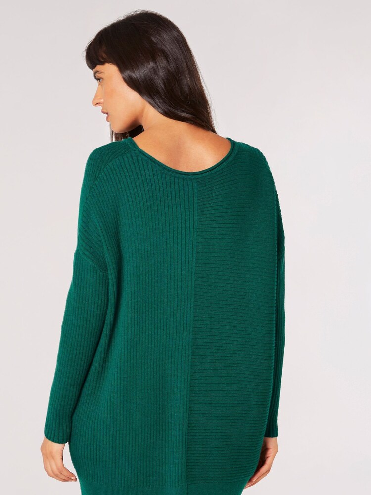 Apricot Green Mixed Rib Grown On Sleeve Jumper - Image 2 of 4