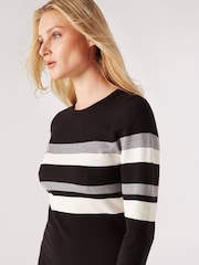 Apricot Black Stripe Knitted Dress - Image 5 of 5