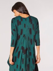 Apricot Green Brush Stroke Curve Hem Top - Image 2 of 4