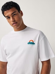Biały - JACK & JONES Short Sleeve Back Printed T-Shirt - Image 4 of 6