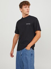 JACK & JONES Black Short Sleeve Back Printed T-Shirt - Image 2 of 8