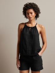 Black Linen Blend Cami Top - Image 1 of 5