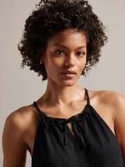 Black Linen Blend Cami Top - Image 3 of 5