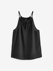 Black Linen Blend Cami Top - Image 4 of 5