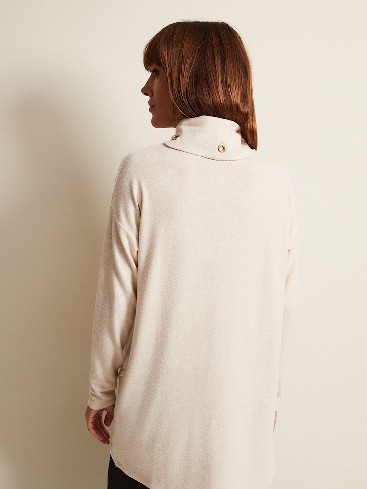 Phase Eight Natural Gwen Eyelet Snuggle Top - Image 2 of 7 Phase Eight Natural Gwen Eyelet Snuggle Top - Image 2 of 7