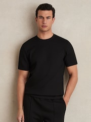 Черный - трикотажная футболка с круглым вырезом Reiss Bradley - Image 1 of 6