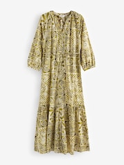 Grün - Langarm-Kleid aus 100 % Baumwolle - Bild 5 von 6
