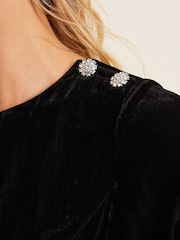 PHASE EIGHT BLACK CHARLIE VELVET DRESS - Image 5 of 7