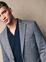 Blue Motionflex Stretch Textured Jersey Blazer - Image 1 of 10