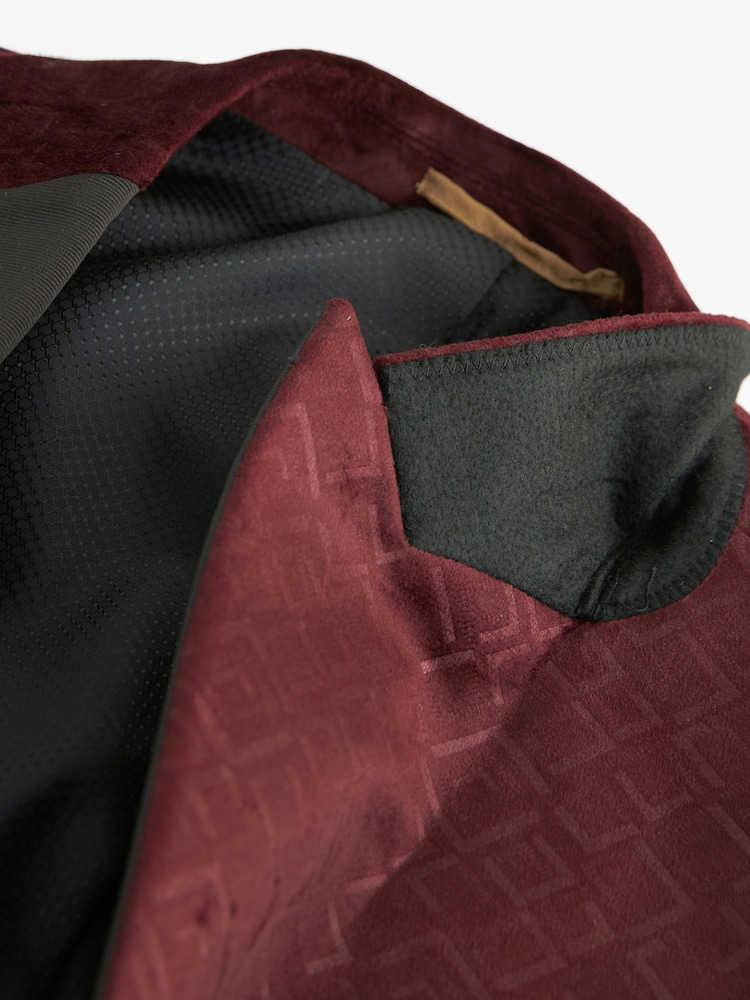 Rouge bordeaux - Blazer en velours à motifs - Image 10 of 11