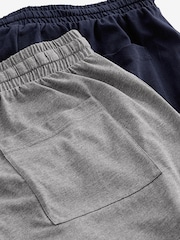 Grey/Navy Blue Lasting Fresh Cotton Rich Pyjamas Shorts 2 Pack - Image 2 of 11