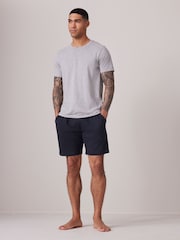 Grey/Navy Blue Lasting Fresh Cotton Rich Pyjamas Shorts 2 Pack - Image 6 of 11